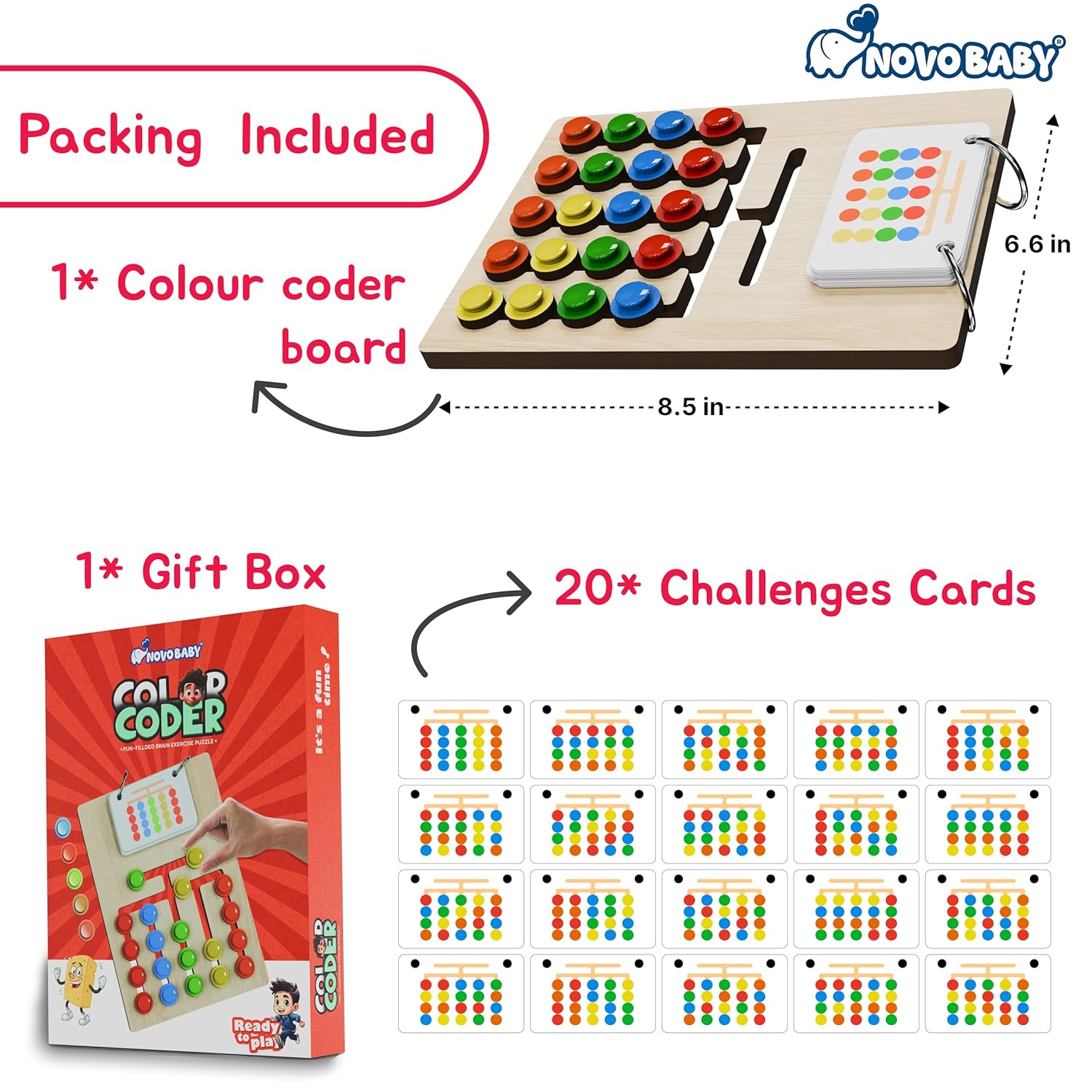 Novo Baby Kids Montessori Slide Puzzle - Image 2
